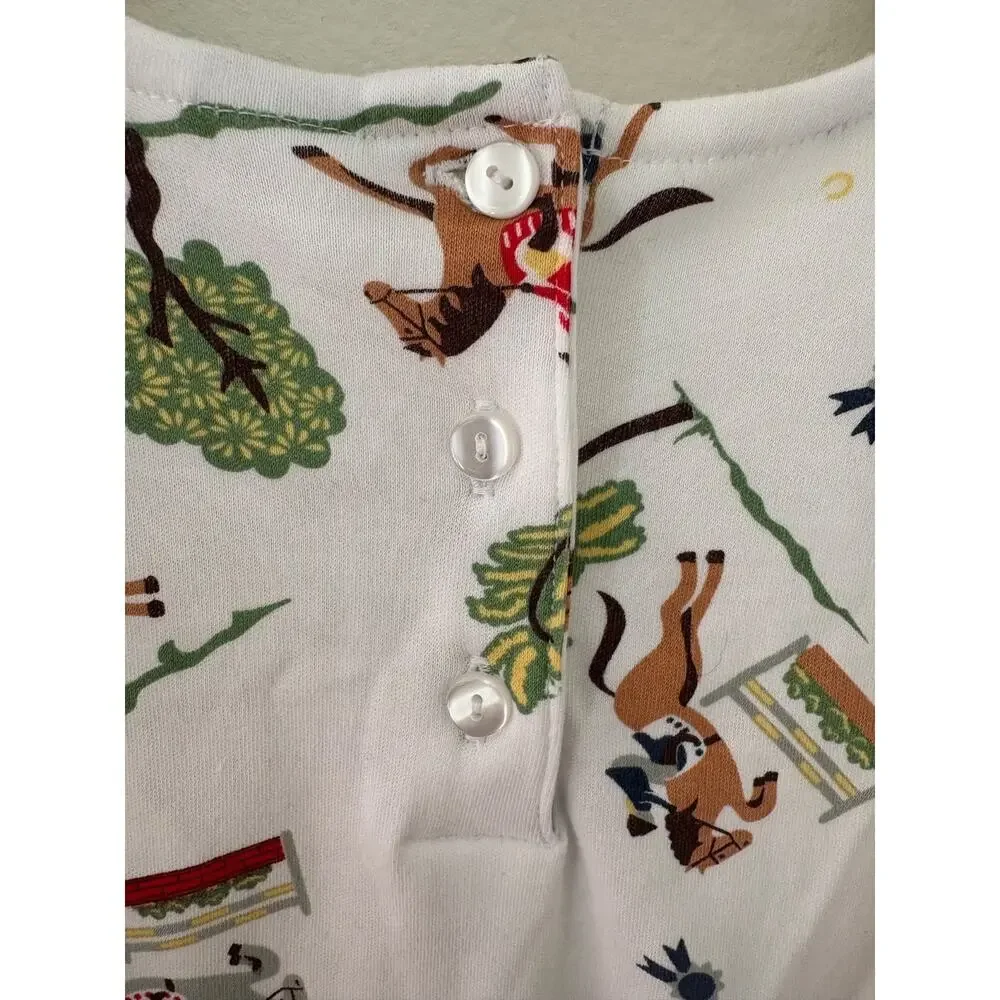 Bella Bliss Girls size 10 cotton long sleeve horse equestrian print dress Ruffle